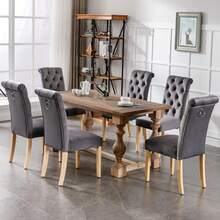 4 Piece Velvet Grey Dining Chairs Set With Oak Legs - Modern Style For Living Room, Reading Nook Or - 灰色 - 查看 2