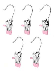 Stainless Steel Multi-Functional Clothespin Hooks (1/5/10/20 Pieces/Pack) Are Sturdy And Durable, Suitable For Storing Clothes, Hats And Boots; The Dip-Coating Process Makes Them Non-Slip And Leaves No Marks. - View 7
