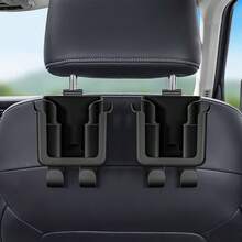Multifunctional Car Seat Back Storage Organizer With Cup Holder, Phone Holder And Hooks. Suitable For Most Car Models. Can Hold Water Bottles, Milk Tea Bags, Trash Bags And Glasses. Rear Seat Cup Holder Car Storage Device - Black - View 4