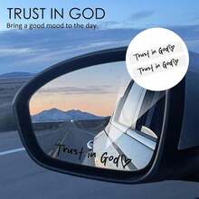 Trust God, 4Pcs Rearview Mirror Stickers. Durable, Vibrant, Adhesive Auto Decals For Exterior Trim. Bold Vehicle Embellishments, Decorative Car Accessories. - White+Black/4pcs - View 4