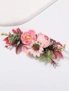 1pc Bohemian Style Thai Headpiece Festival Carnival Beach Vacation Side Hair Comb - Pink - View 4