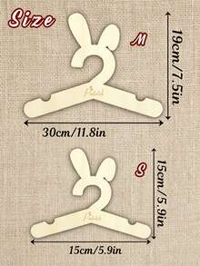 Customized Name Hanger, Personalized Wooden Hanger, Customizable Dress Hanger, Pants Hanger, Birthday Gift, Rabbit Hanger, Custom Style, Anniversary, Durable, Non-Slip, Multi-Functional, Unisex, Home, Friends, Fashion, Unique Gift - Multicolor - View 3