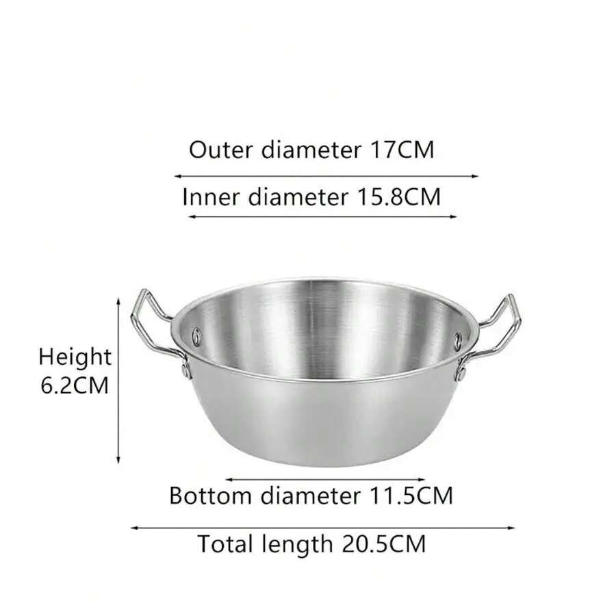Ensaladera de acero inoxidable con doble asa, material 201, versátil para cocinar en casa, hornear y mezclar. - Cuenco de 17 cm - Ver 1