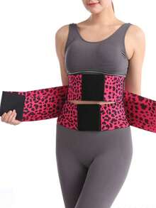 1pc Outdoor Sports Fitness Yoga Training New Leopard Print Waist Shaping Belt, Plastic Waist Cincher, Women's Elastic Waist Belt - Multicolor - View 6