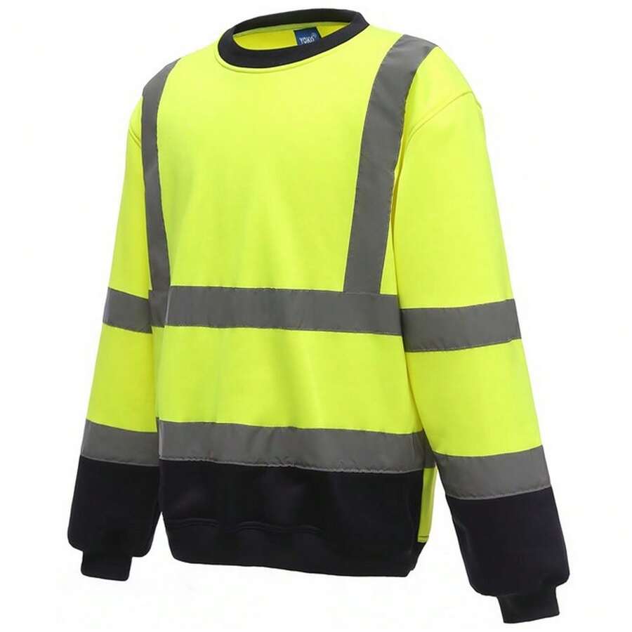 Yoko Mens Hi-Vis Sweatshirt - Yellow/Navy - View 1