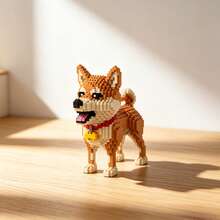 920Pcs Pet Themed Micro Mini Blocks Bag, DIY 3D Animal Puzzle Toy, Realistic Cute Design, Shiba Inu, Schnauzer, Chow Chow, Doberman & Golden Retriever, Premium ABS, Boost Spatial Imagination, Desk Decor, Birthday Festival Collectible Gift - Multicolor(Bag) - View 3