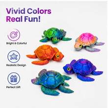 Estatua de tortuga articulada impresa en 3D multicolor, extremidades totalmente móviles, decoración coleccionable de escritorio de criatura marina, puede cambiar a múltiples poses de natación, regalo exclusivo para amantes del océano, color de ojos aleatorio - Multicolor - Ver 10