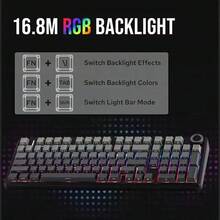 AULA F99 PRO 客製化機械鍵盤，附數字鍵盤與旋鈕，墊片結構，RGB 背光，熱插拔軸體，8000mAh 電池，有線/2.4G/藍牙連接，適合辦公與遊戲 - 查看 11