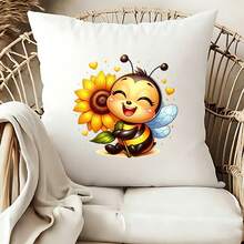 1/2/3pcs Sunflower & Little Bee Heat Transfer Stickers, Cute Healing Spring Floral DIY Prints, Suitable For Kids T-Shirts, Canvas Bags, Dresses - Multicolor - View 7