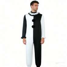1 Set Cosplay Costume, American Movie Male Lead Art Same Style Broken Soul Clown 2 Performance Outfit (Mask Not Included) - Black and White - View 6