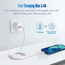 Apple USB To Lightning Cable 1m/2m Fast Charging Cable Compatible With IPhone IPad AirPods Mac Original Apple Cable - White - View 3