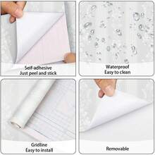 1 Roll European Style White Floral Line Self-Adhesive Wallpaper, Vinyl Peel And Stick Removable Wall Sticker, Suitable For Bedroom, Living Room, Kitchen Home Decor, Furniture Refurbishment Wallpaper - White European Pattern Wallpaper - View 6