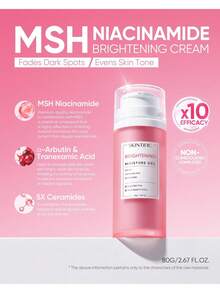 SKINTIFIC SKIINTIFIC Niacinamide Brightening Cream, Fades Dark Spots, Evens Skin Tone, Contains Kojic Acid, α-Arbutin, 5x Ceramide, Centella Asiatica Extract, Suitable For Oily And Acne-Prone Skin, 2.82 Oz/80g - Niacinamide - View 9