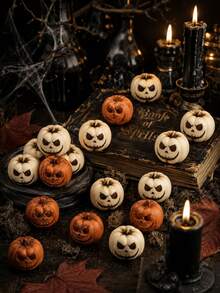 12/6/1pc Resin Pumpkin Decor, Mini Pumpkin Decor, Artificial Mini Pumpkin Decor, Perfect For Halloween Party, Home Garden Decor Crafts, Table Centerpiece And Party, Outdoor Garden Decor, Fan, Room Decor, Teacher Gift, Wedding Decor, Holiday Accessory, Garden Furniture, Garden, DIY, Bedroom Decor, Kitchen Decor, Dorm Essentials, Storage Room, Travel Essentials, Bachelorette Party Supplies, Desk Accessories, Home Decor - Multicolor - View 7