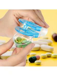 2/1 tragbarer Pillenspender, Reise-Pillendose zur Aufbewahrung, geeignet für Blisterpackungen, tragbarer Pillenschneider, Pillenspender, Reise-Essentials, Haushaltsgeräte, Pillen- und Kapselhilfswerkzeug, neuer Pillenspender - Einheitsgröße - Übersicht 6