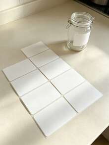 100 piezas Etiquetas de papel para alimentos en blanco, impermeables y autoadhesivas, pegatinas para cocina y despensa para frascos - 60*40 mm - Ver 6