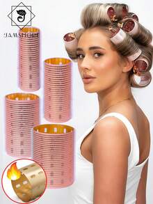 Jamshore Ceramic Hot Curl Roller, Suitable For Long Hair, Lightweight Aluminum Core, Quick-Grab Hook, Fast Heating, Voluminous Magic Sleep Curling Device, 90mm, Pink - Pink - View 13