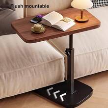 C Shaped Swivel Table – Height Adjustable, 360° Rotating Top For Laptop, Coffee & Skincare - Brown - View 8