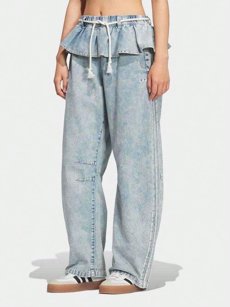 Adidas Originals Women's OG W 2IN1 Denim Jeans Long Pants KT3051 - Blue - View 1