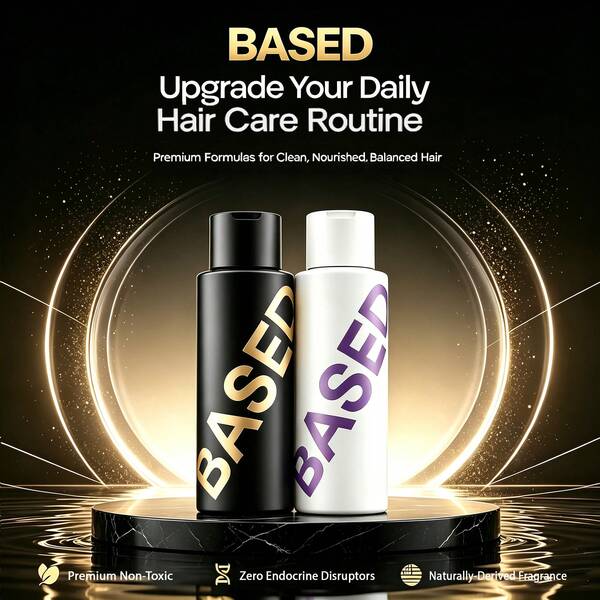 Game-Changing BASED Shampoo & Conditioner Set, Premium Hair Care Infused With Argan Oil, Keratin & Coconut Oil, Gentle PH-Balanced Cleanse Hydrate Repair Dry Brittle Hair, Zero Endocrine Disruptors, USA Formulated