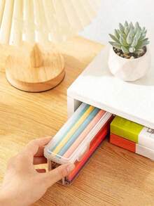1/2pcs Large Transparent PP Storage Box With Lid, Lightweight Uncoated Surface, Suitable For Office/School Supplies, Pens, Pencils, Markers, Crafts, Desktop Storage, Cosmetics, Jewelry, Minimalist Style - Multicolor - View 4