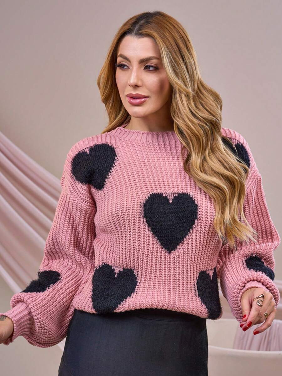 Women Sweaters - 乾枯玫瑰色 - 查看 1