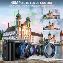 SONGDIAN 4K 30fps 超高清 4800 万像素数码相机，配备 32GB TF 卡、850mAh 可充电电池、16 倍光学变焦、3 英寸 180° 可旋转翻转屏，是视频博客和视频拍摄的理想之选，便携入门级设计，也是馈赠佳品。 - Camera + Filter - 查看 6