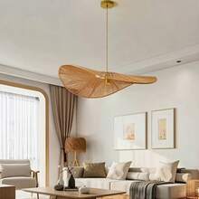2pcs Creative Handmade Woven Pendant Light Shades, Vintage Retro Style, Hemp Rope Woven Rattan-Like Lamp Shade For Living Room, Dining Room, Bed & Breakfast, Bedroom, Loft - Round - View 6