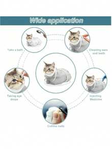 Kantong Mandi Kucing yang Bernapas, Cocok untuk Semua Jenis Kucing, Digunakan untuk Mandi, Membersihkan, dan Memotong Kuku, Anti Gores, Anti Gigit, Anti Kabur, Dengan Jendela Transparan untuk Memotong Kuku dengan Mudah, Perawatan Cepat, Pengeringan Lebih Cepat, Alat Perawatan Hewan Peliharaan, Kucing - MultiWarna - View 7