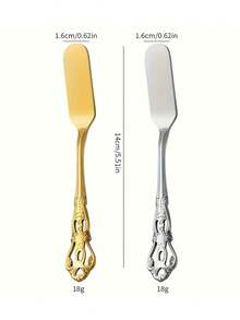 4/6pcs Elegant Stainless Steel Butter Knife Metal Jam Spreader Exquisite Handle Suitable For Breakfast/Sandwich/Peanut Butter/Cheese Kitchen Accessories - View 8