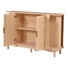 Sideboard 140x40x88cm Made Of MDF, Chest Of Drawers With Curved Edges, 2 Sliding Doors - Natural - 查看 6