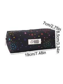 Gradient Star And Polka Dot Pattern Creative Pencil Case, Stylish And Portable Stationery Pouch,Office Desk Organizer For Items, Must-Have Pencil Case For Back-To-School Season - Single Piece - View 2
