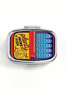 Stupell Funny Sardine Square Pill Box, Made Of High-Quality Materials, Moisture-Proof And Portable, Perfect Gift For Parents' Intimate Travel, Portable Pill Storage, Mini Metal Storage Box, Portable Jewelry And Pill Box, Travel Pill Box, Weekly Pill Organizer, Daily Medications And Vitamins, Essential For Doctors And Nurses, Emergency Needs, Travel, Hiking Emergency Rescue, Personalized Creative Gift, With Cartoon Sardine, Mermaid And Unique Gift - Multicolor - View 16