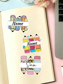 LICVIC Stiker Nama Pensil Kustom, Stiker Ponsel yang Dipersonalisasi, Label Nama Lucu, Stiker Laptop Nama Kustom, Hadiah Ulang Tahun dan Natal yang Dapat Disesuaikan - Gaya A - View 6