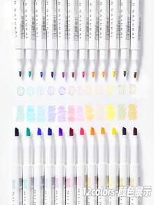 12/1 PC. 12-Color Soft-Tip Dual-Tip Highlighter. Triangular Barrel. Highlighter For Students To Mark Key Points, Journaling, And Doodling. Student Stationery. Back-To-School Season. - Highlighter - View 7