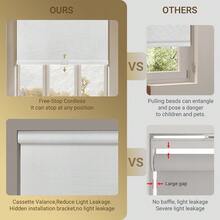 Blackout Roller Shades For Windows – Thermal Insulated, UV-Blocking Fabric Blinds For Home, Office, Bedroom & Doors | Easy DIY Installation, Smooth Operation, Light-Controlled Privacy Solution - White - View 9