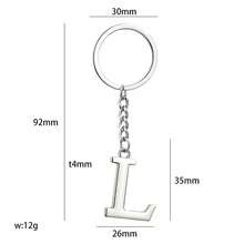 Minimalist Metal Alphabet Keychain, 1 Pc A-Z Initial Pendant, Stylish Bag Charm & Key Ring, Personalized Bag Charm, Gift For Friends & Lovers - Silver - View 35