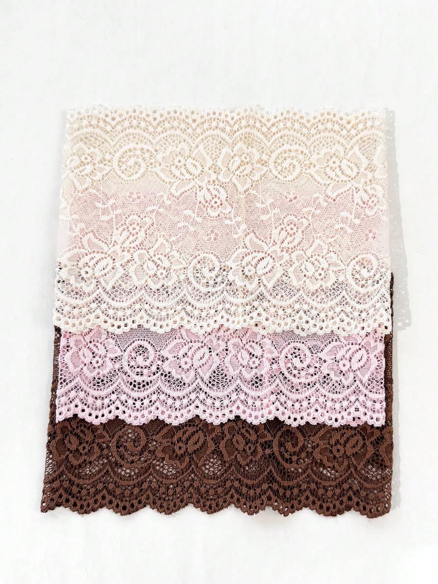 3pcs Women's Solid Color Embroidered Lace Elegant Fashion Breathable Comfortable Lightweight Decorative Headbands, Suitable For Daily Commute, Outfit Matching, Shopping, Travel, Photography, Exquisite Gift For Best Friends