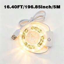 1m To 5m Indoor LED Light Strip, Dual Color Cold And Warm Options. USB Powered, Touch Button Control. Suitable For Bedroom, Mirror, Kitchen, TV Background Wall, Desk And Holiday Atmosphere. - Touch Light Strip - View 14