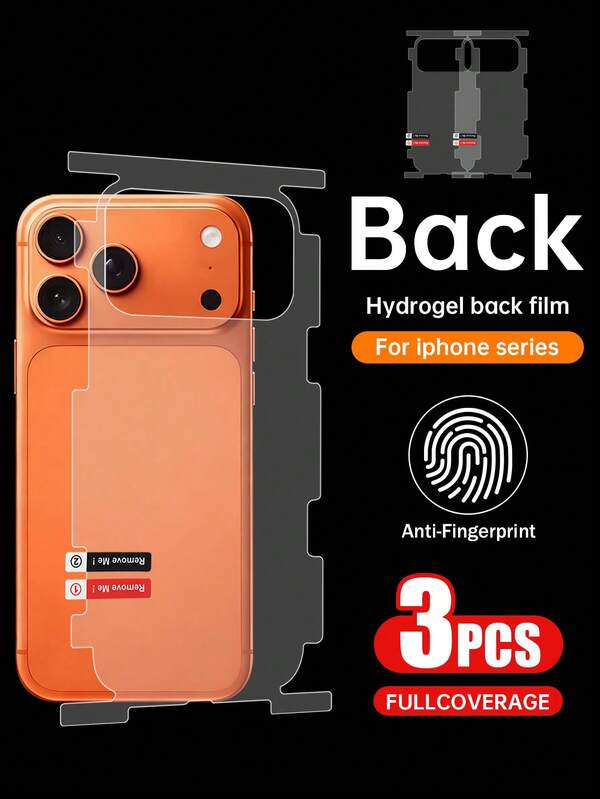 Yezodawee 3-Pack Full Coverage Matte Screen Protector For IPhone 17 Pro Max/17 Air/17 Pro, Ultra-Clear Soft Hydrogel Material, Suitable For Phone Back. Features Self-Healing Function, Ultra-Thin Bubble-Free. Includes Side And Back Protectors, Comes With Installation Tools.