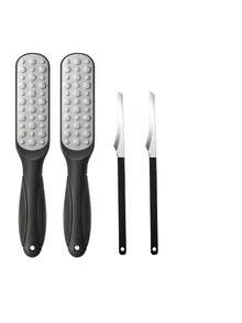 PYDESA 2pcs/4pcs/6pcs 2-In-1 Foot File Dead Skin Removal Set, Double-Sided Stainless Steel Foot Scraper Callus Remover, Washable Foot Care Tool, Suitable For Hard Skin, Cracked Heels, Dry Skin Exfoliation - Multicolor - View 3