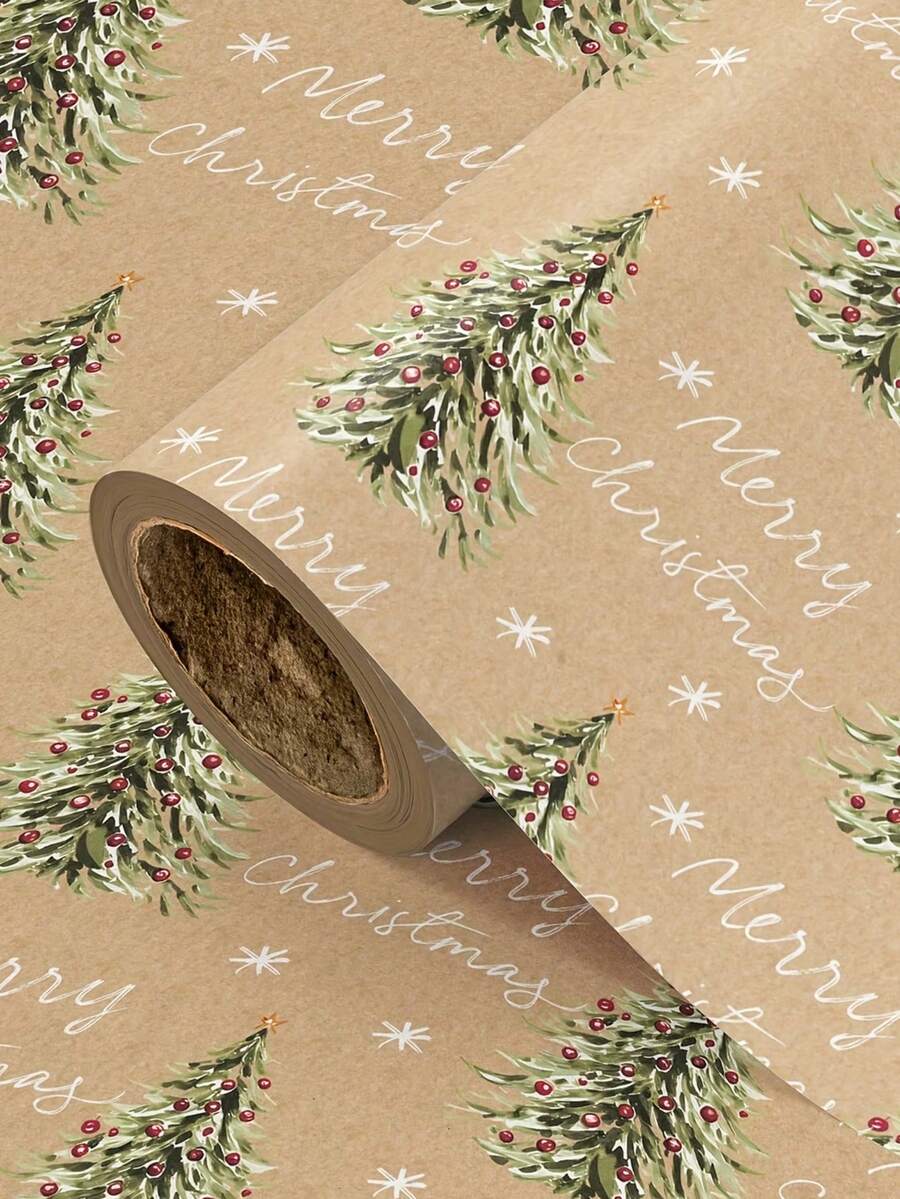Christmas Gift Wrapping Paper, Christmas Tree Pattern Design, Suitable For Christmas Decoration, Christmas Party Gift Wrapping, Holiday Souvenirs, Birthday Party And Wedding Gift Wrapping. Perfect Christmas Gift Wrapping Paper - One Size Fits All - View 1