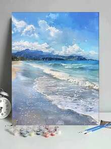 1pc Beach Oil Painting, Wall Art Decor, Printed Poster Painting, Room Decoration, Living Room Wall Decor - A - View 8