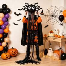 5 ensembles de ballons en forme d'araignée de 48 cm thème Halloween, convient pour la décoration intérieure de fête d'Halloween, ensemble de ballons jouets incluant rideau de fond - Voir 4
