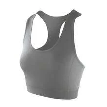 Spiro Womens/Ladies Softex Stretch Sports Sleeveless Crop Top - Cloudy Grey - View 1