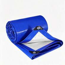 Lona impermeable gruesa azul & roja, resistente a desgarros y a los rayos UV, de PE con ojales de metal reforzados, cubierta para todo clima para camión/camping/piscina/barco/sitio de construcción - A - Ver 3