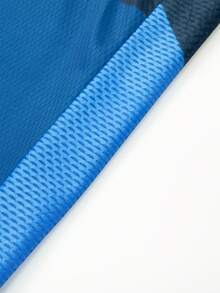Men's New Outdoor Cycling Jersey, Spring/Summer Breathable Quick-Dry Short Sleeve Cycling Top, Slim Fit Thin Upper With 3 Back Pockets - Universal Version, Suitable For Cycling, Off-Road, Motorcycle Touring, Training - Blue - View 6