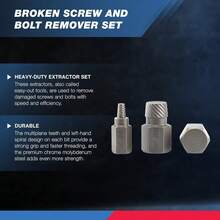 25-Piece Screw Extractor Set, Broken Bolt Removal Tool Kit With Hex Shank For Damaged Or Stripped Screws – Imperial Sizes With Reverse Thread Design For Easy Removal Of Rusted Fasteners. - A - View 4