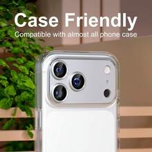 CASECOPS 1PC Silver, AR Camera Lens Screen Protector For Smartphone. Compatible With Iphone 17 Pro Max/17 Pro. Sapphire Tempered Glass Lens Cover With Aluminum Alloy Metal Plate, 99% High Transparency, HD Clear Photo Quality, Anti-Glare Night Shooting, Scratch Resistant, Shockproof, Case Friendly, Easy Installation, Full Camera Protection, One-Piece Rear Lens Guard - Silver - View 7