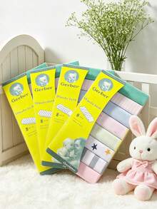 Infant Skin-Friendly Washable Small Square Towel Set, Breathable Soft Baby Bibs Newborn Daily Care Face Wipes (Note: Some Styles May Not Be Shown In Images) - Multicolor - View 2